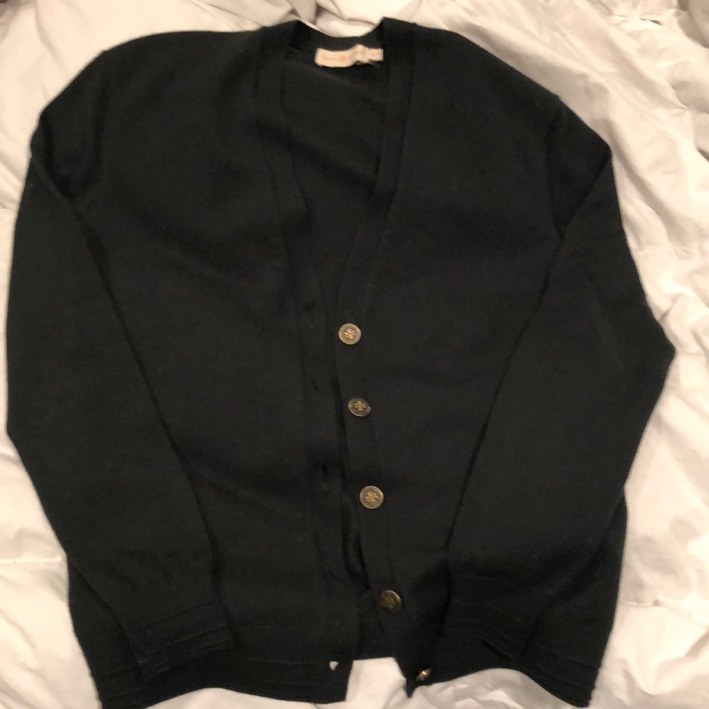 Tory Burch XS Wool Cardigan in Forest Green